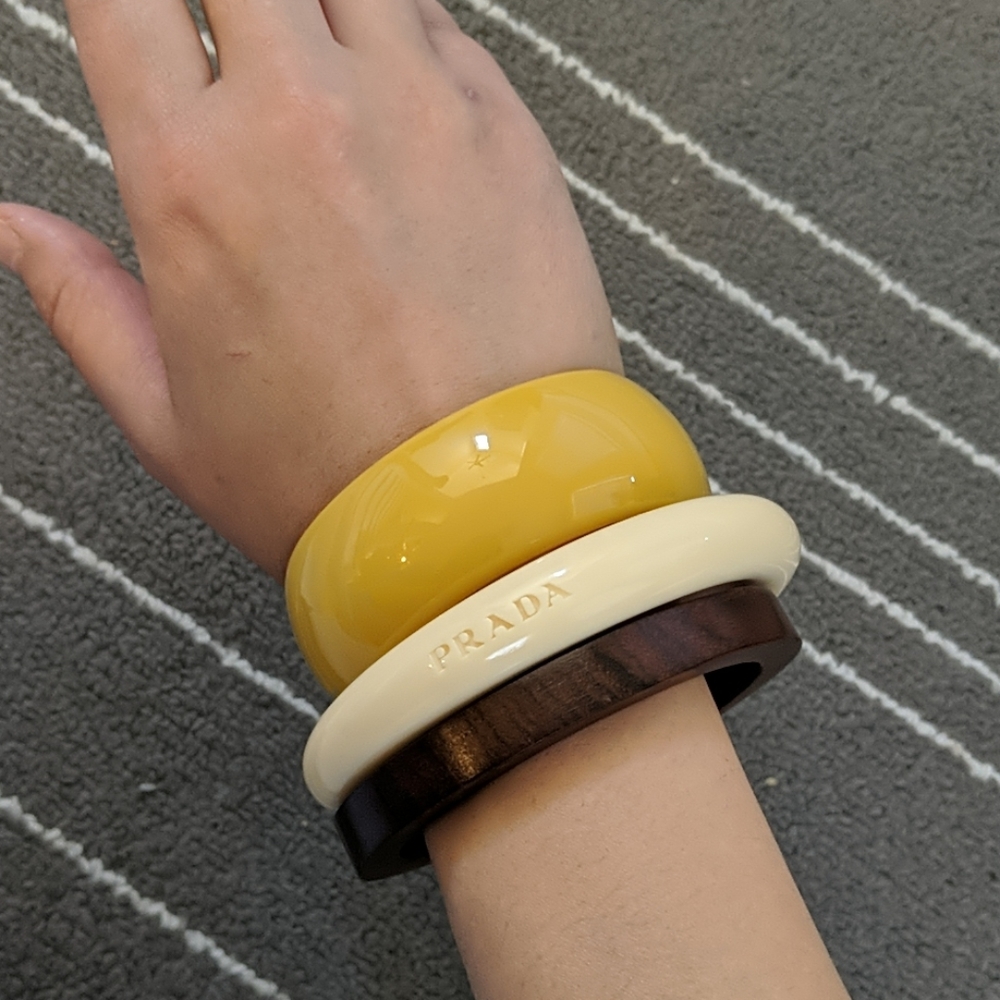 Prada cream bracelet w/ my own mix & match design
